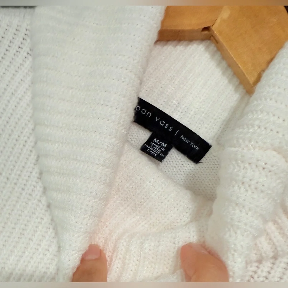 Joan Vass Turtleneck Cable Knit Sweater M - Picture 3 of 5